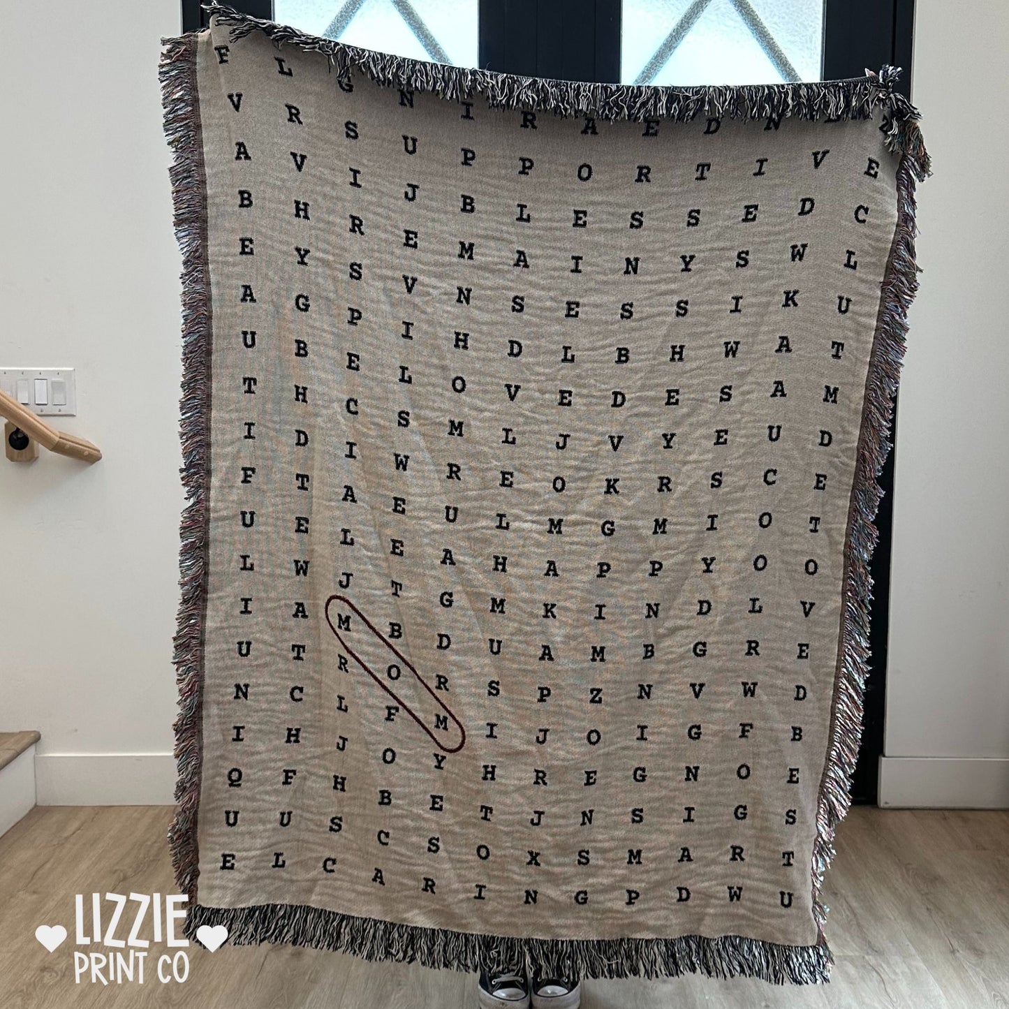 Word Search Throw Blanket