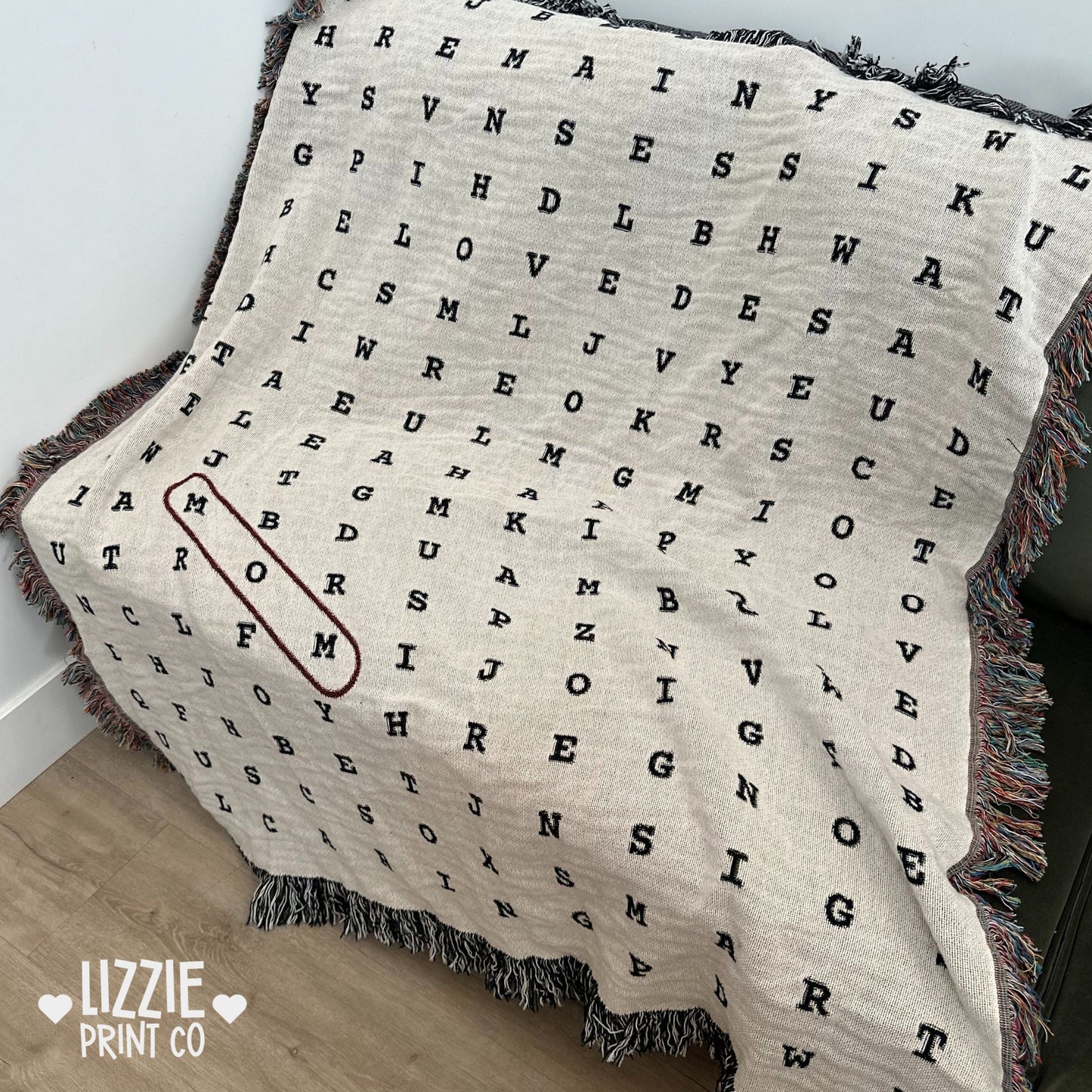 Word Search Throw Blanket